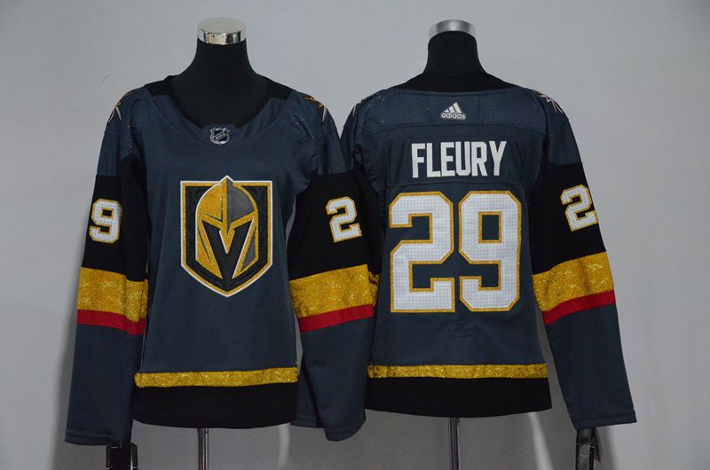 Youth Vegas Golden Knights #29 Fleury Fanatics Branded Breakaway Home Gray Adidas NHL Jersey->->Youth Jersey